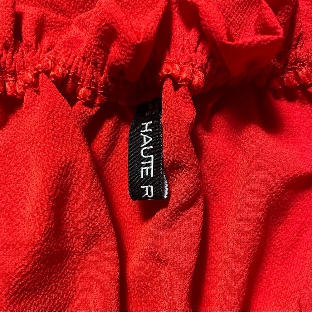 HAUTE ROGUE RED BARE SHOULDER DRESS IN SIZE SMALL VERY GENTLY WORN - Picture 3 of 4